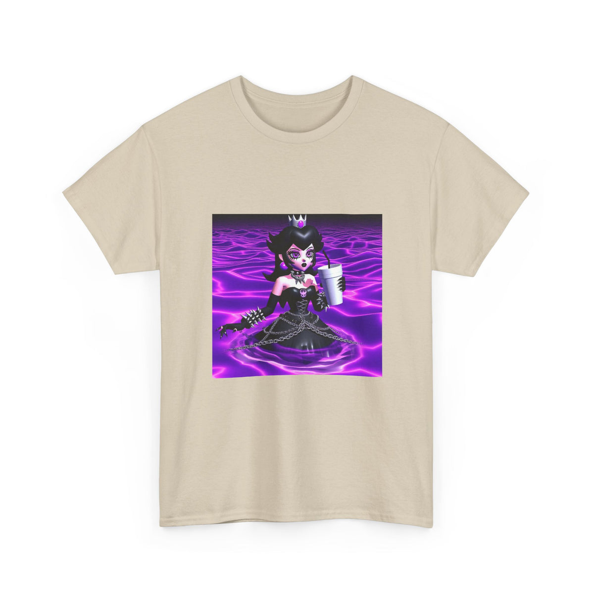 Goth Peach Wading In Purple Waves