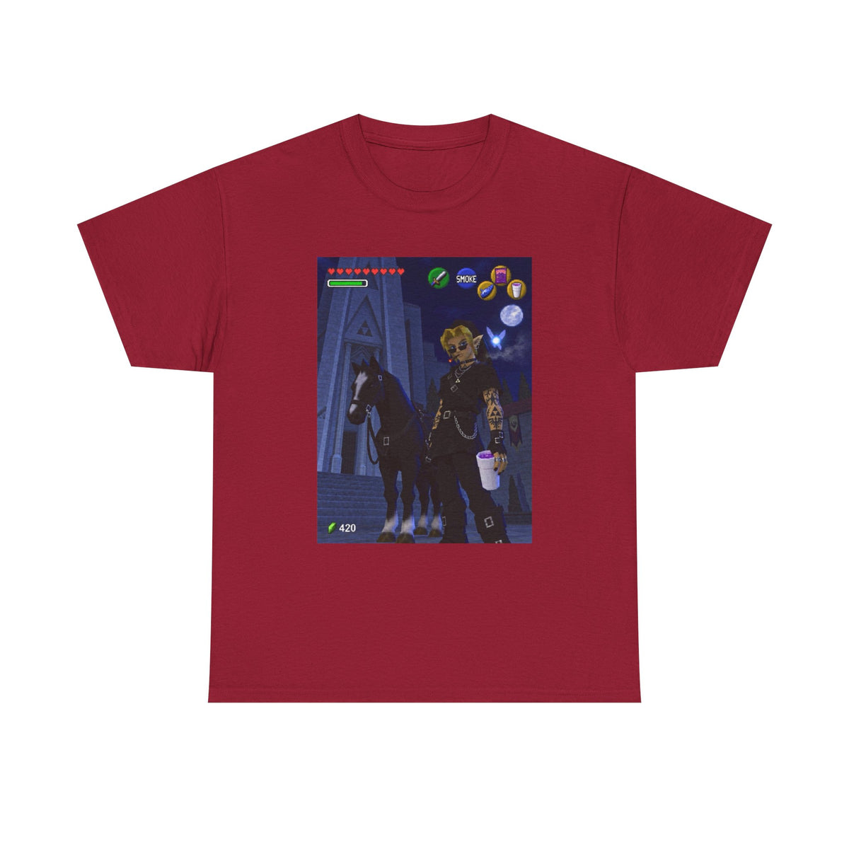 Goth Link Smoking With Epona Tee