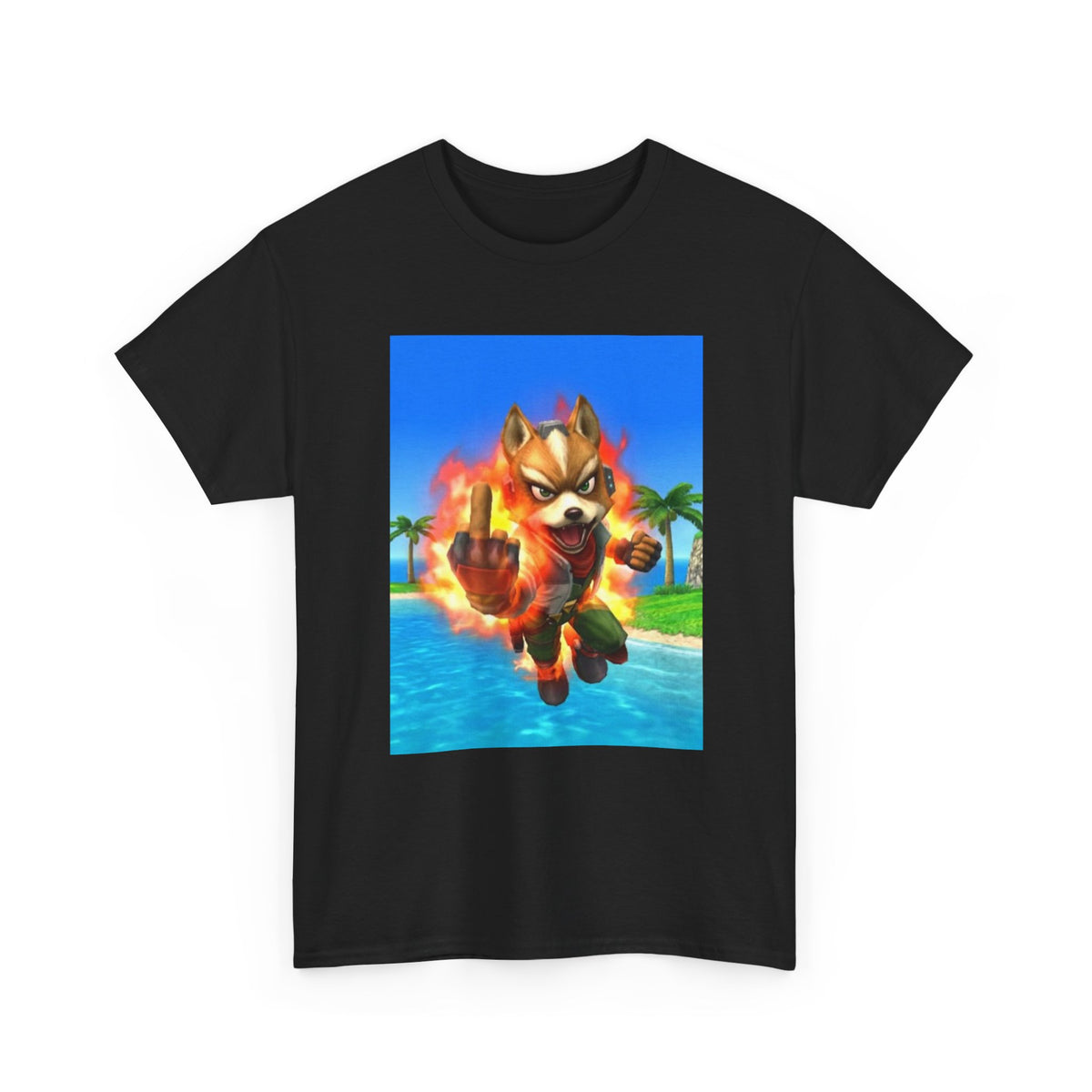 Fiery Fox Middle Finger Beach Tee