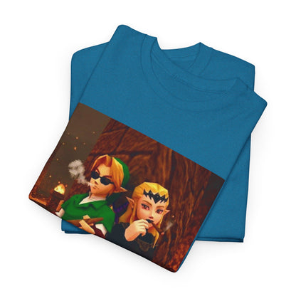 Link and Zelda Chillin' With Cigars Tee