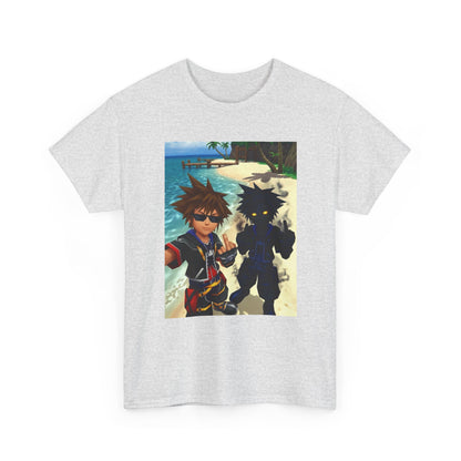 Sora And Dark Form Flipping Off At The Beach