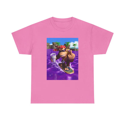 Diddy Kong Surfing Purple Lean Flipping Off Tee