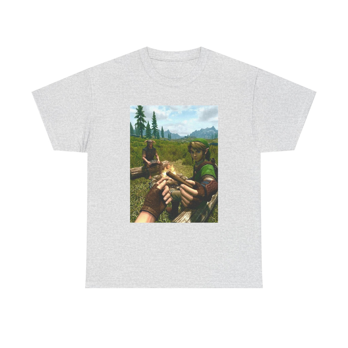 Link and Dragonborn Blaze By The Campfire