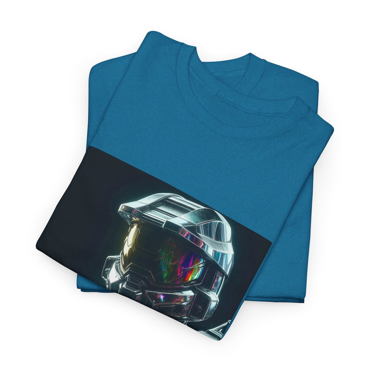 Chrome Cybernetic Commander With Rainbow Visor