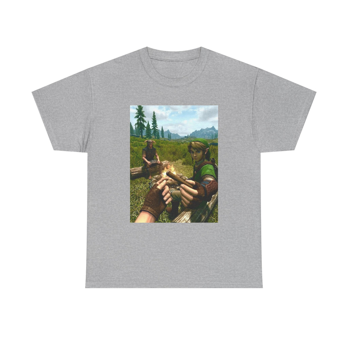 Link and Dragonborn Blaze By The Campfire