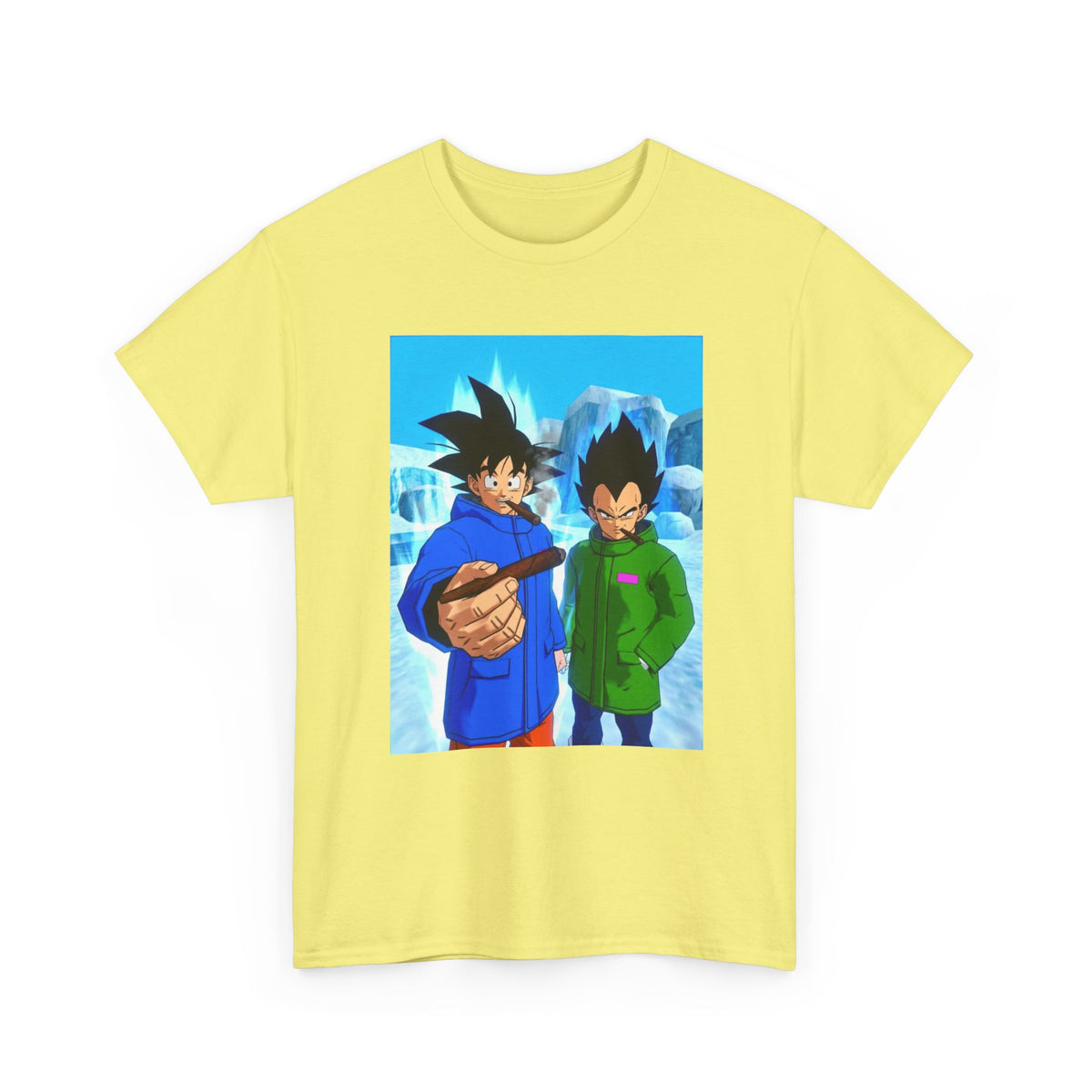 Goku and Vegeta Chilling in Icy Scene Tee
