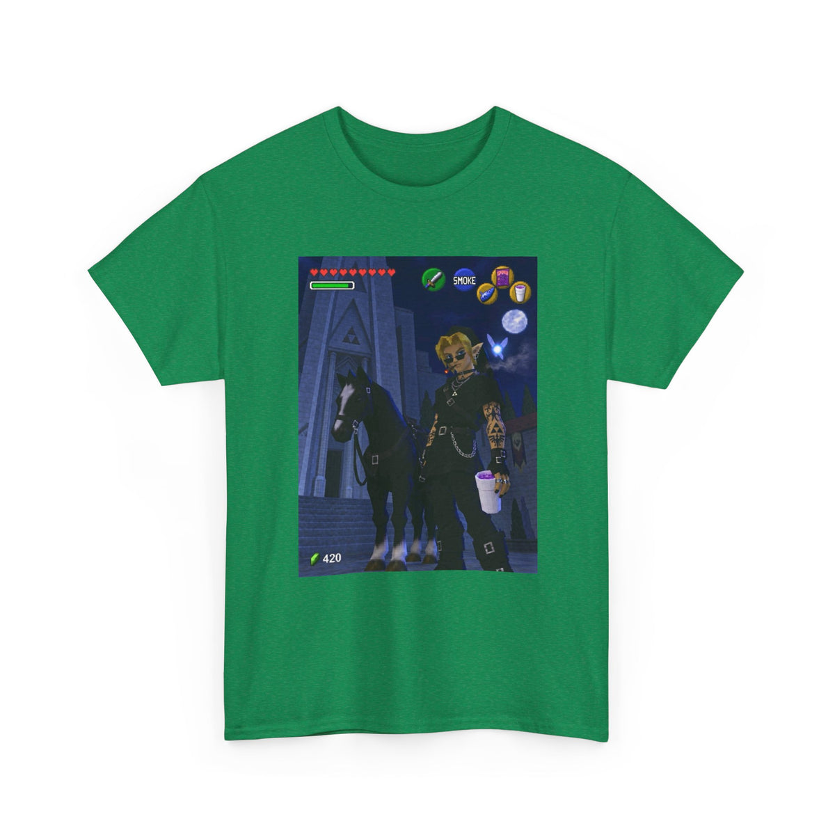 Goth Link Smoking With Epona Tee