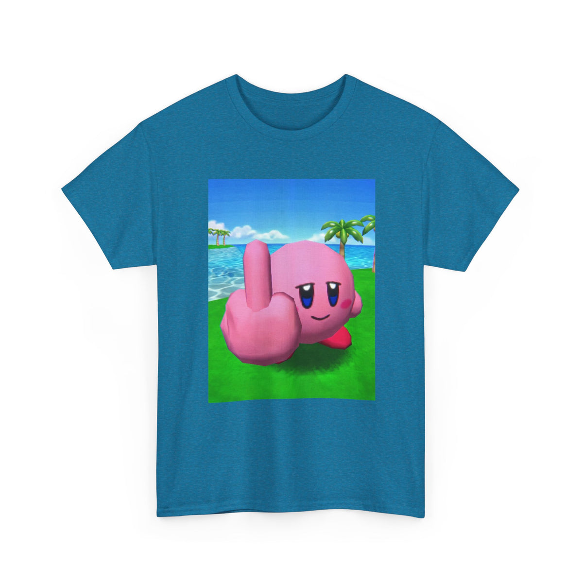 Kirby Giving The Finger Island Scene Tee