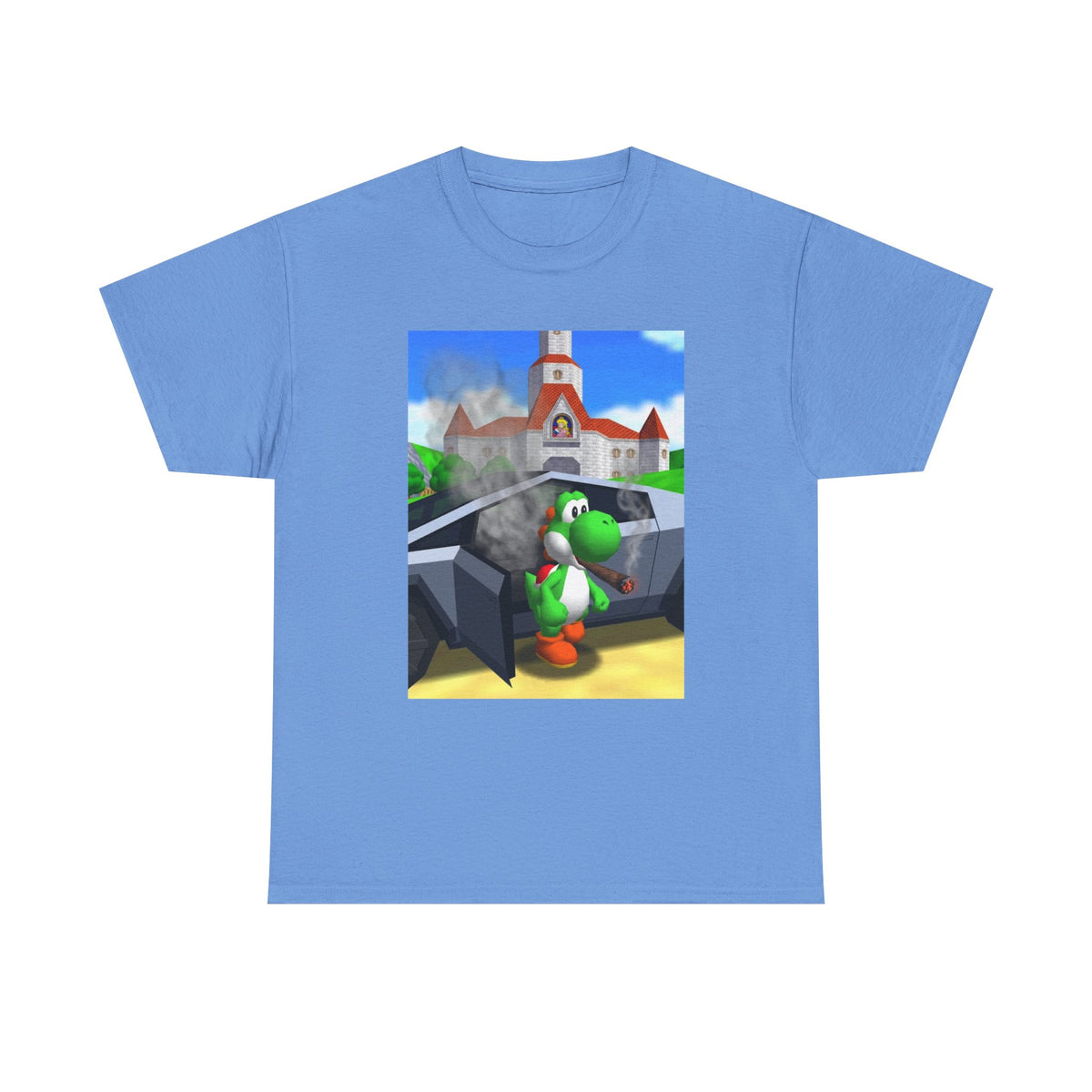 Yoshi Puffing Blunt At Peach's Castle