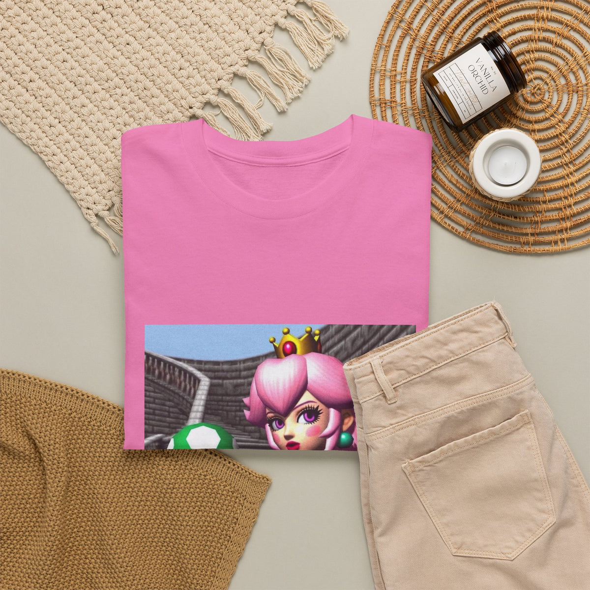 Goth Peach Holding A Green Mushroom Tee