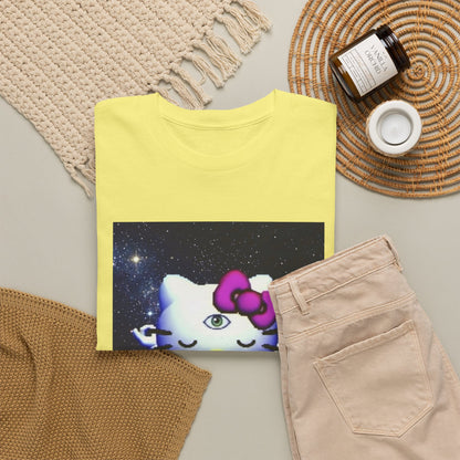 Third Eye Kitty Meditating In Space Tee