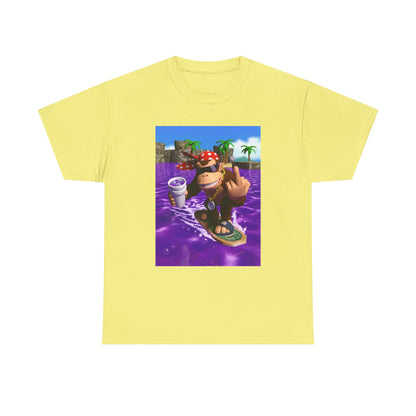 Diddy Kong Surfing Purple Lean Flipping Off Tee