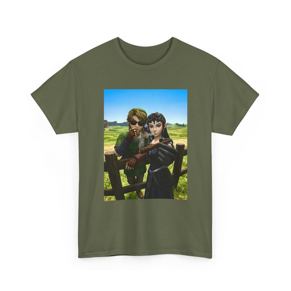 Link And Zelda Smoking Cigars Tee