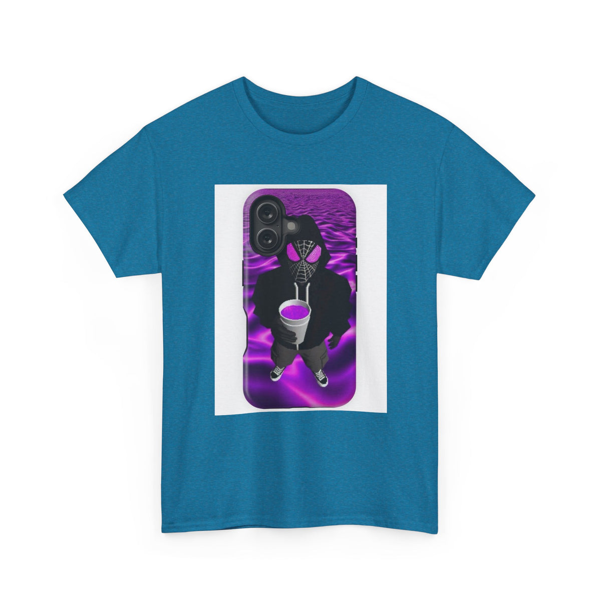 Pixelated Web-Slinger Holding Purple Drink Tee