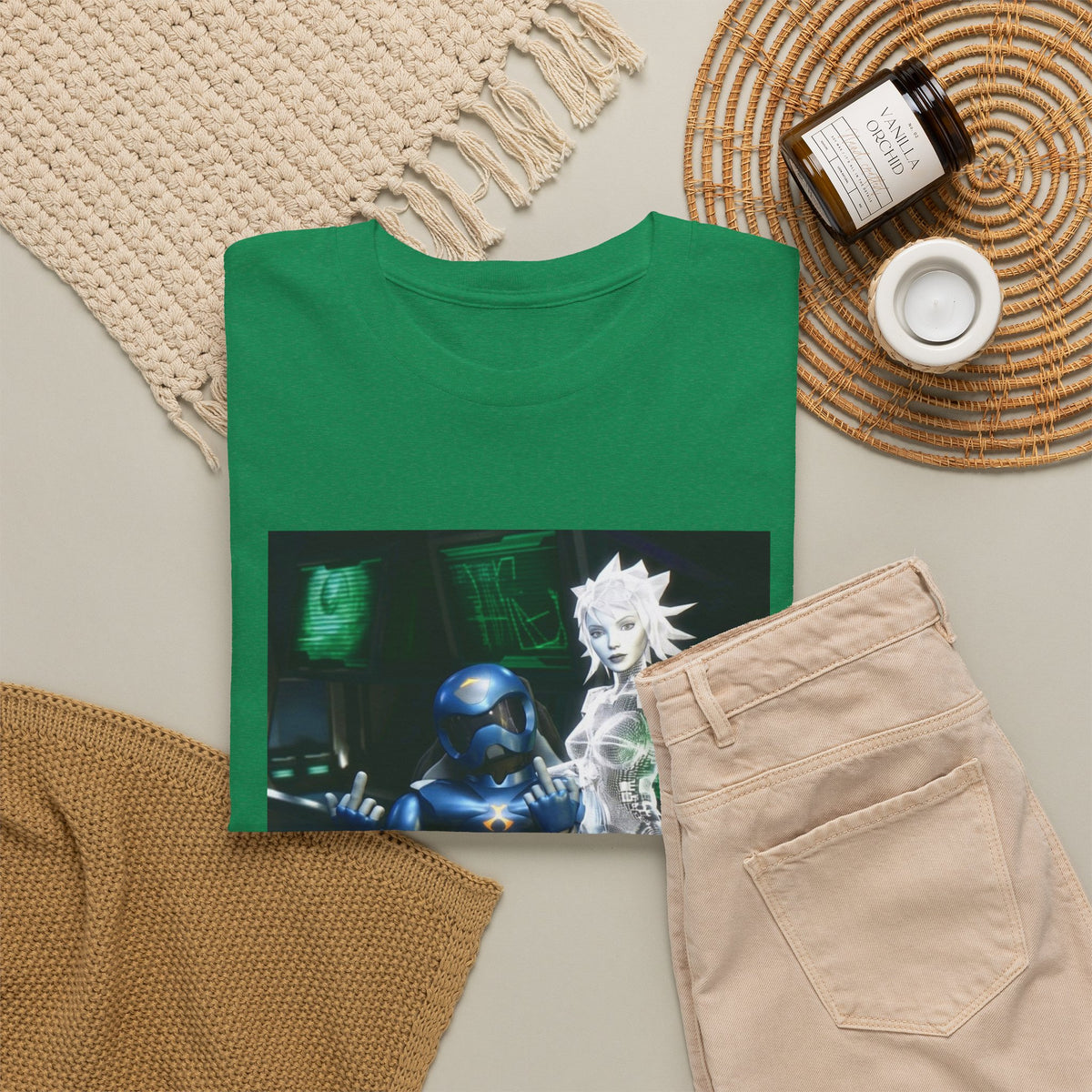 Cyborg & Hologram Flipping The Bird Tee