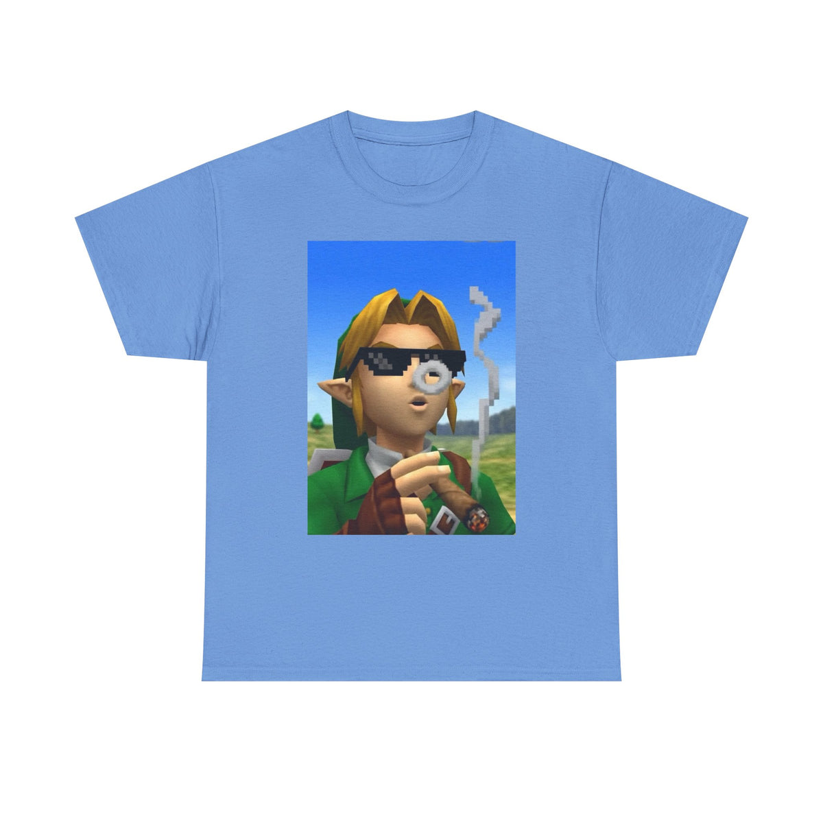 Pixelated Link Smoking With Deal With It Glasses
