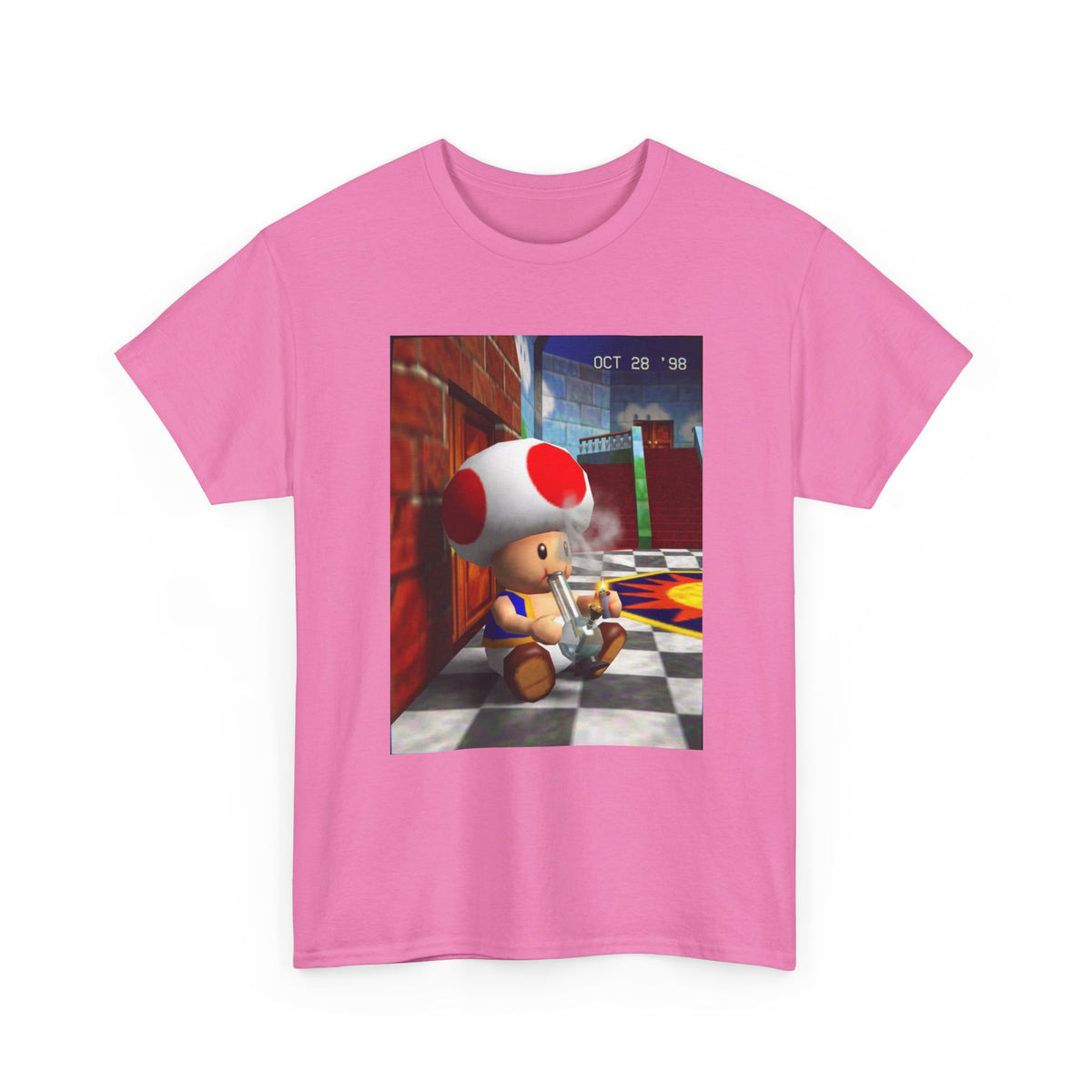 Toad Hitting Bong In Retro World Tee