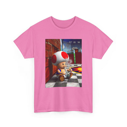 Toad Hitting Bong In Retro World Tee
