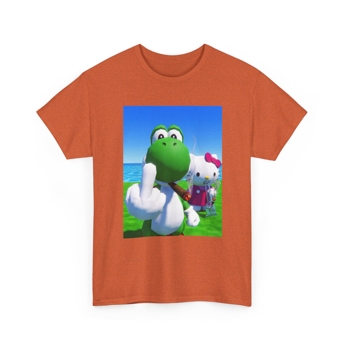 Yoshi Giving Finger And Hello Kitty Bong Rip