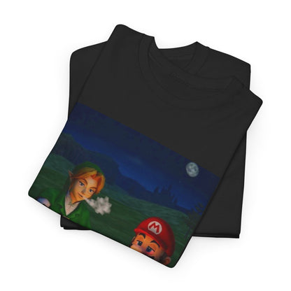 Link and Mario Campfire Smoke Session Tee