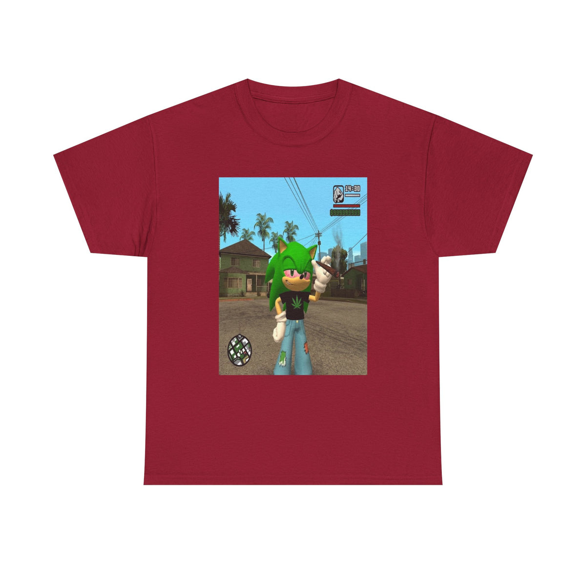 Chill Green Hedgehog Smoking Blunt Tee
