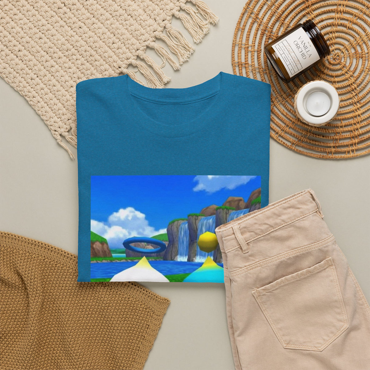 Chao Flipping Off On Green Hills Tee