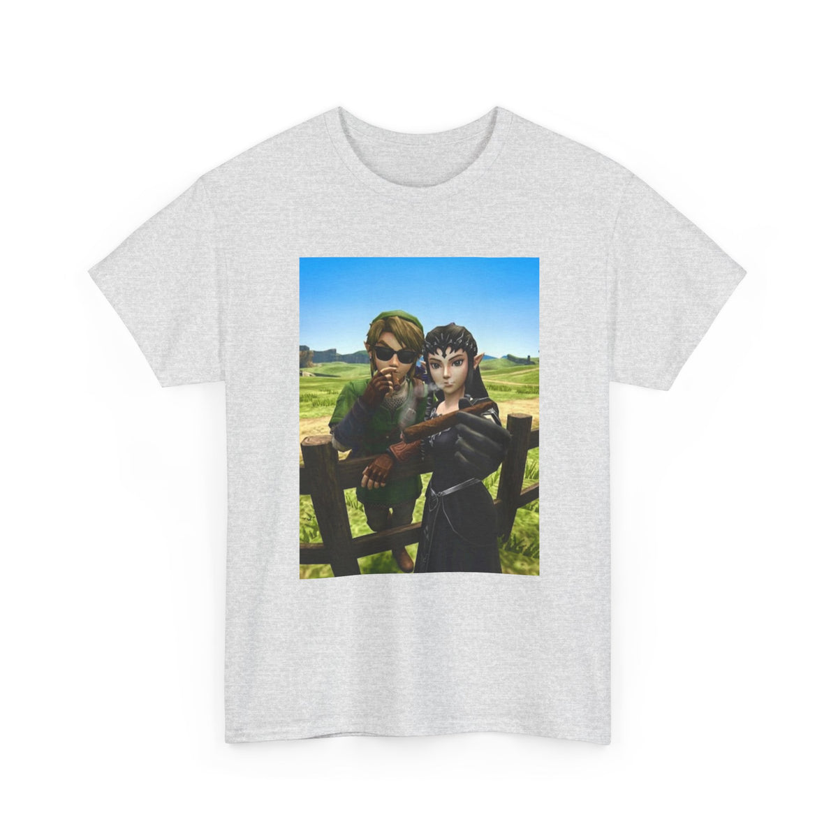 Link And Zelda Smoking Cigars Tee