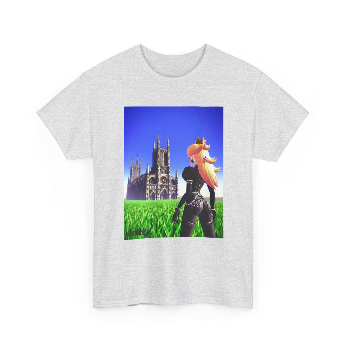 Gothic Princess Peach Gazing At Cathedral