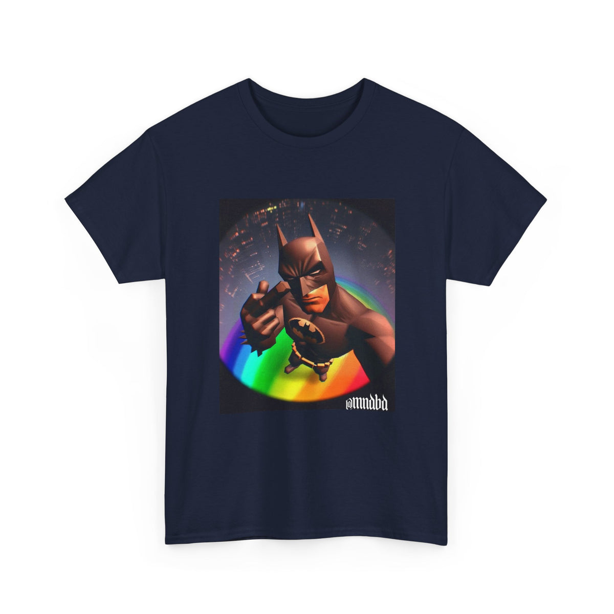 Batman Giving Finger Over Rainbow City