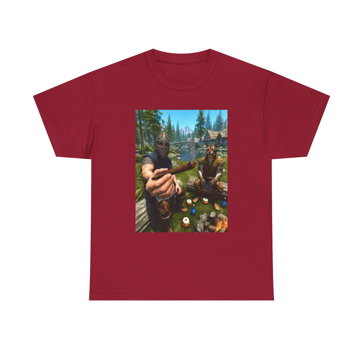 Dragonborn Khajiit Blazing In Skyrim Tee