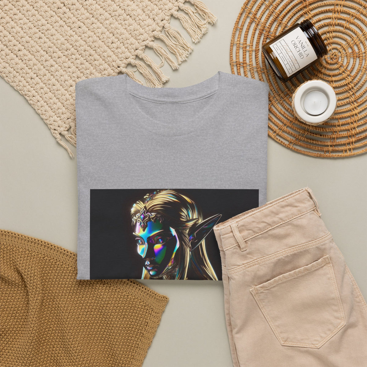 Iridescent Elven Warrior Princess Chrome Tee