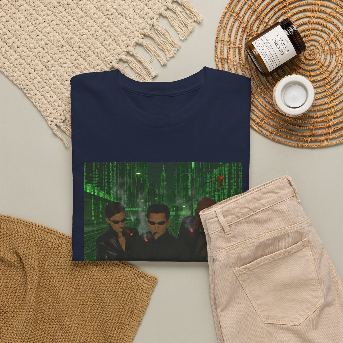 Neo, Trinity, Morpheus Smoking In The Matrix