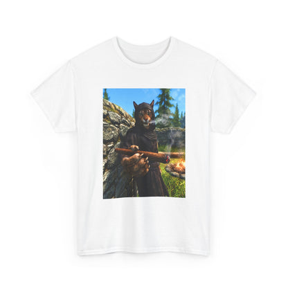 Khajiit Smoking Fat Cigar Campfire Tee
