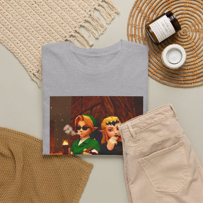Link and Zelda Chillin' With Cigars Tee
