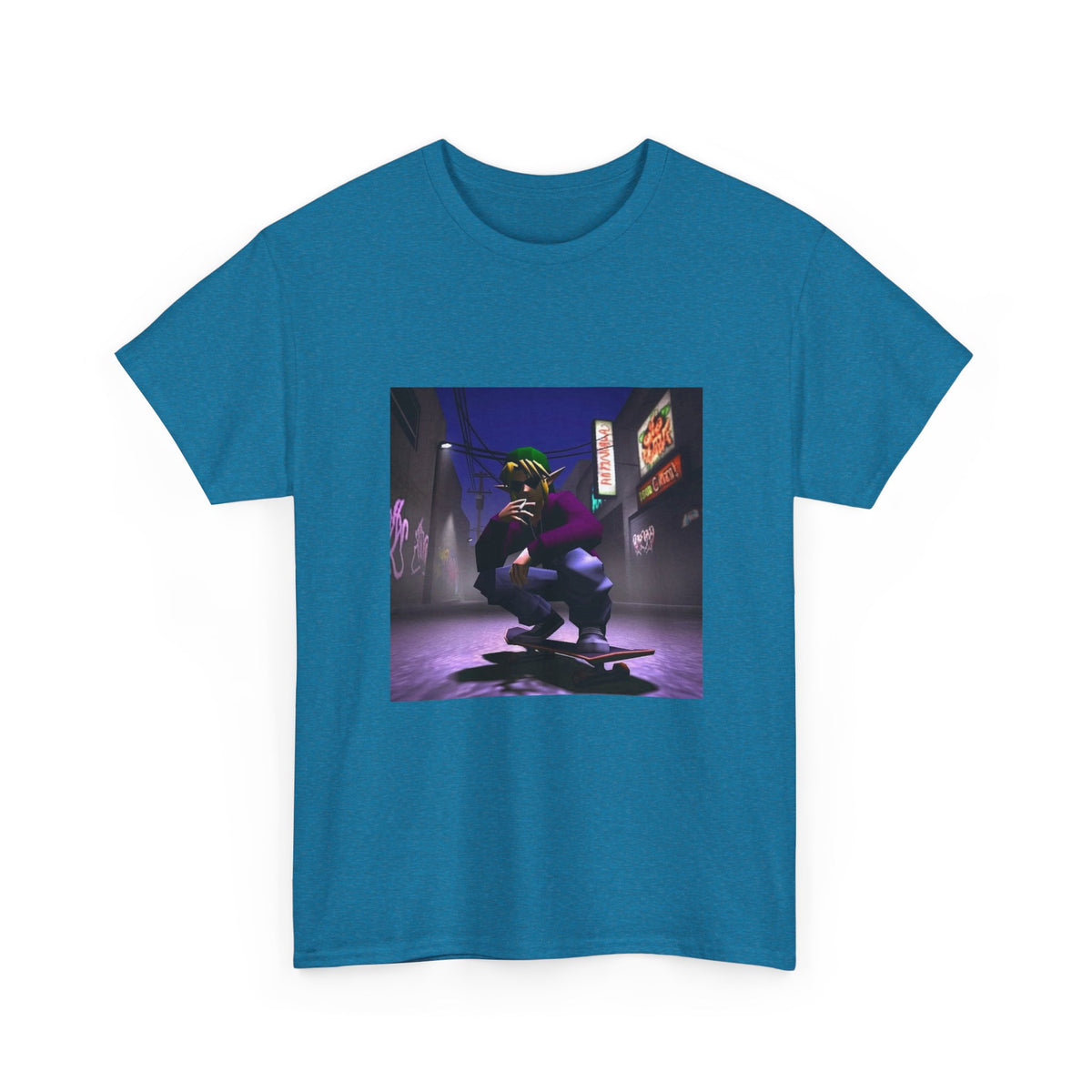Skater Link Smoking In Neon Alley Tee (Design 8)