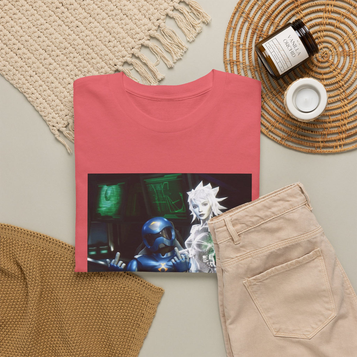 Cyborg & Hologram Flipping The Bird Tee