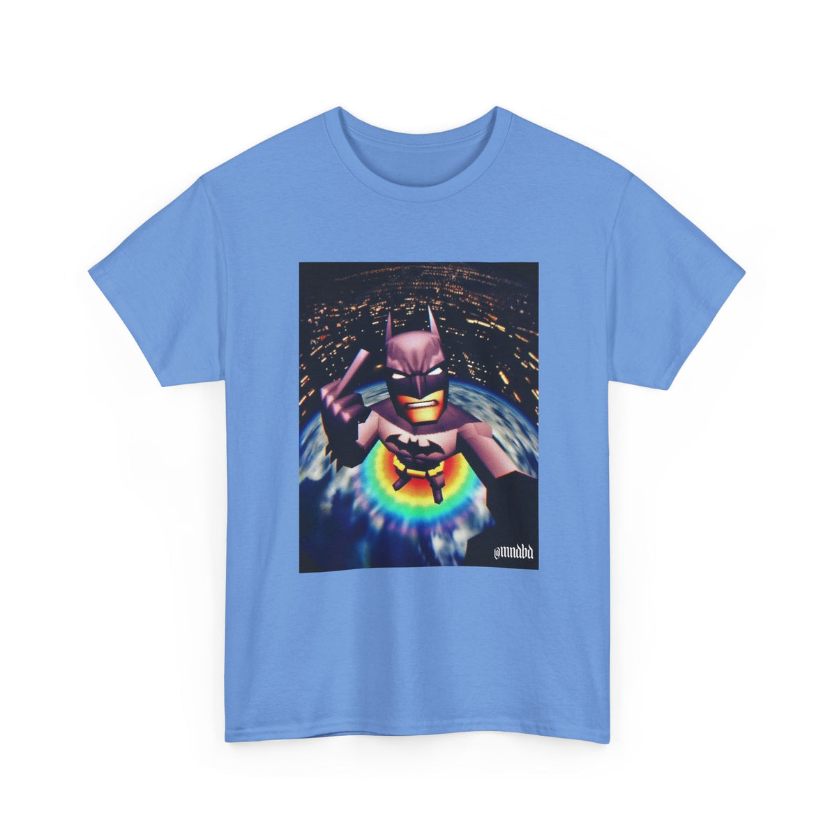 Pixel Batman Soaring Above Earth Tee