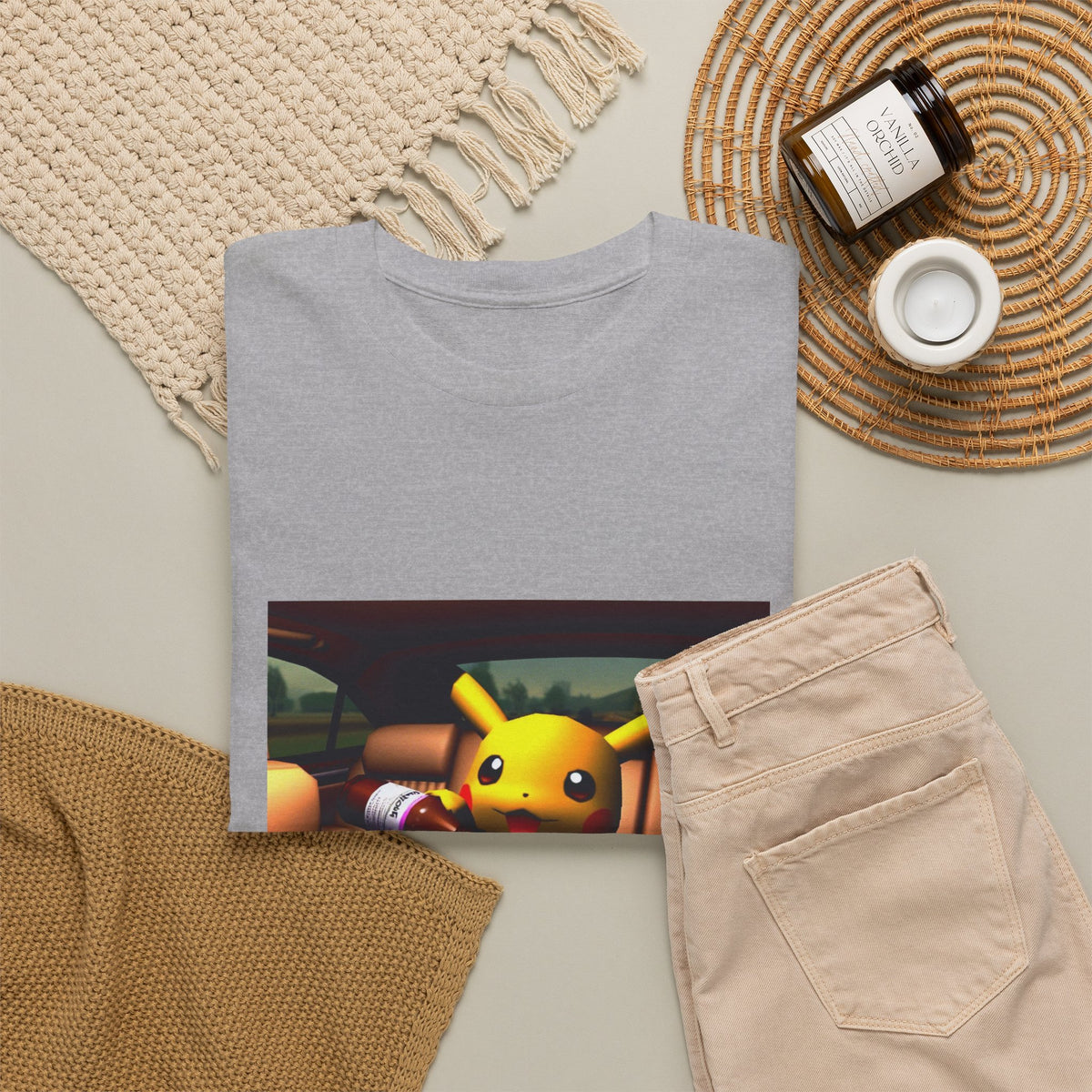 Pikachu Pouring Lean In Car Tee