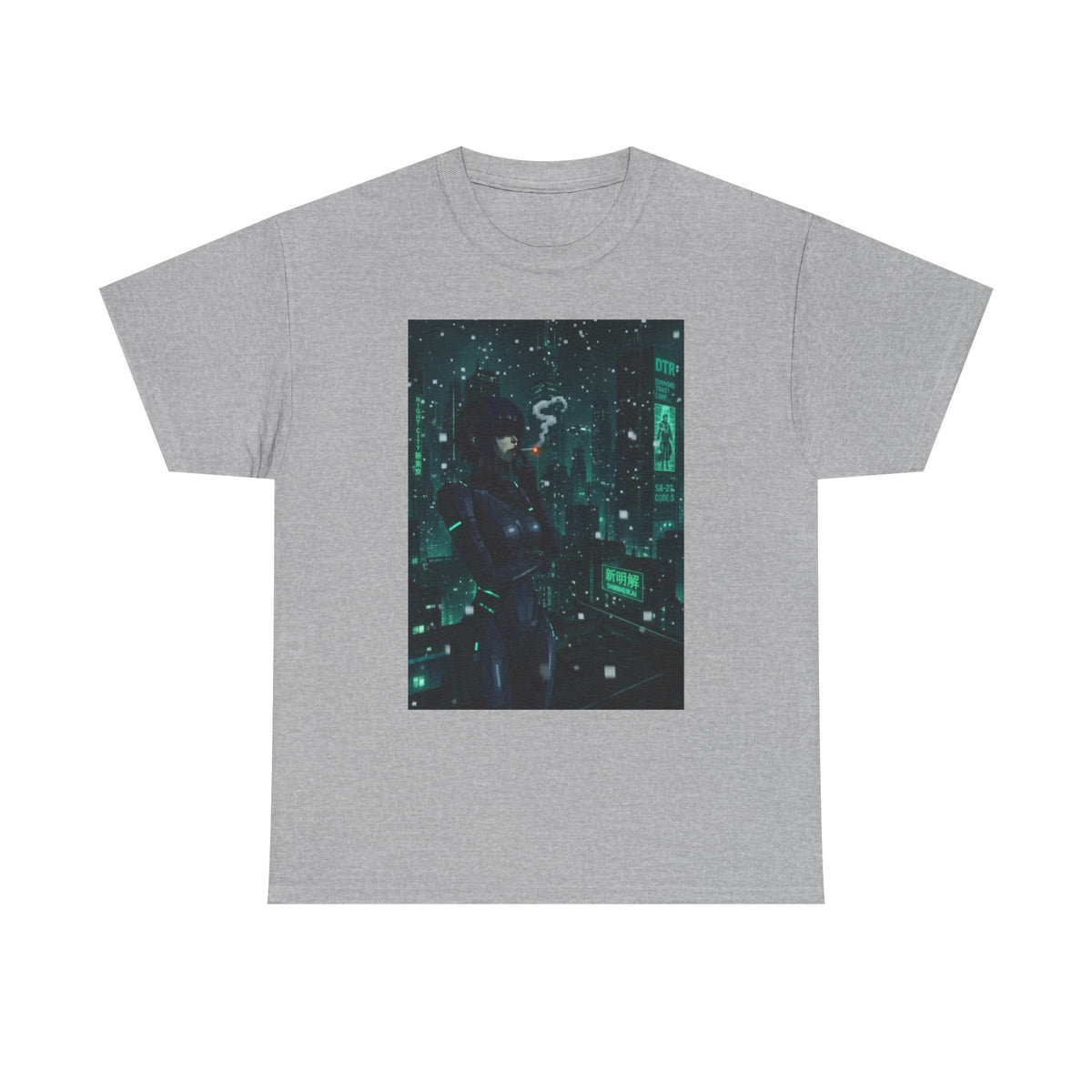 Cyberpunk Smoker In Neo-Tokyo Tee