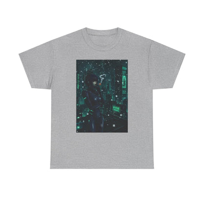 Cyberpunk Smoker In Neo-Tokyo Tee