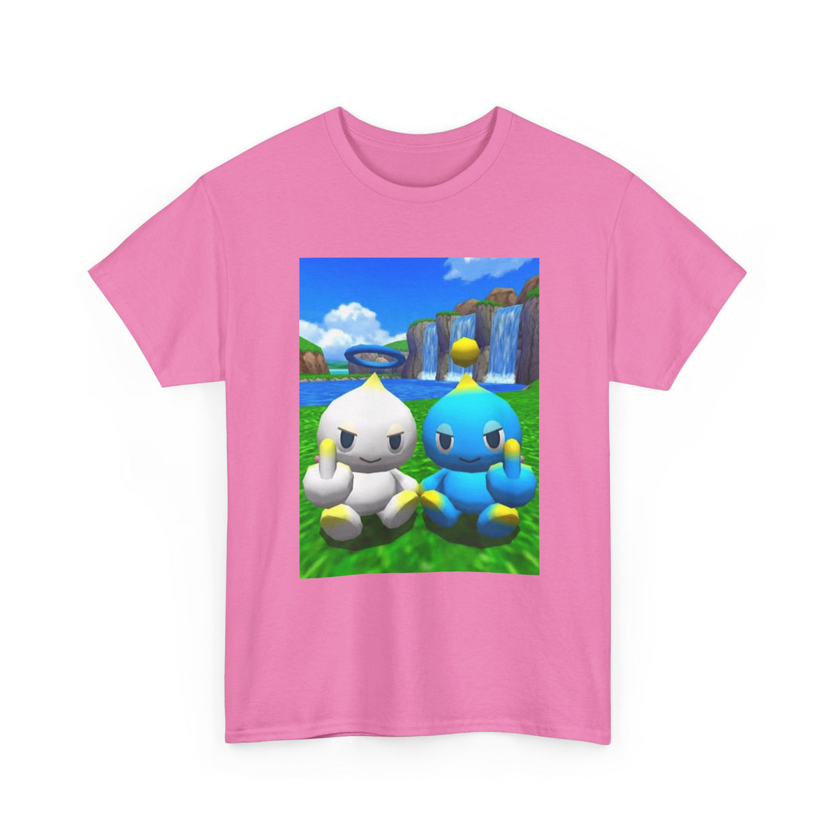 Chao Flipping Off On Green Hills Tee