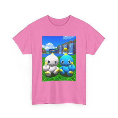 Chao Flipping Off On Green Hills Tee