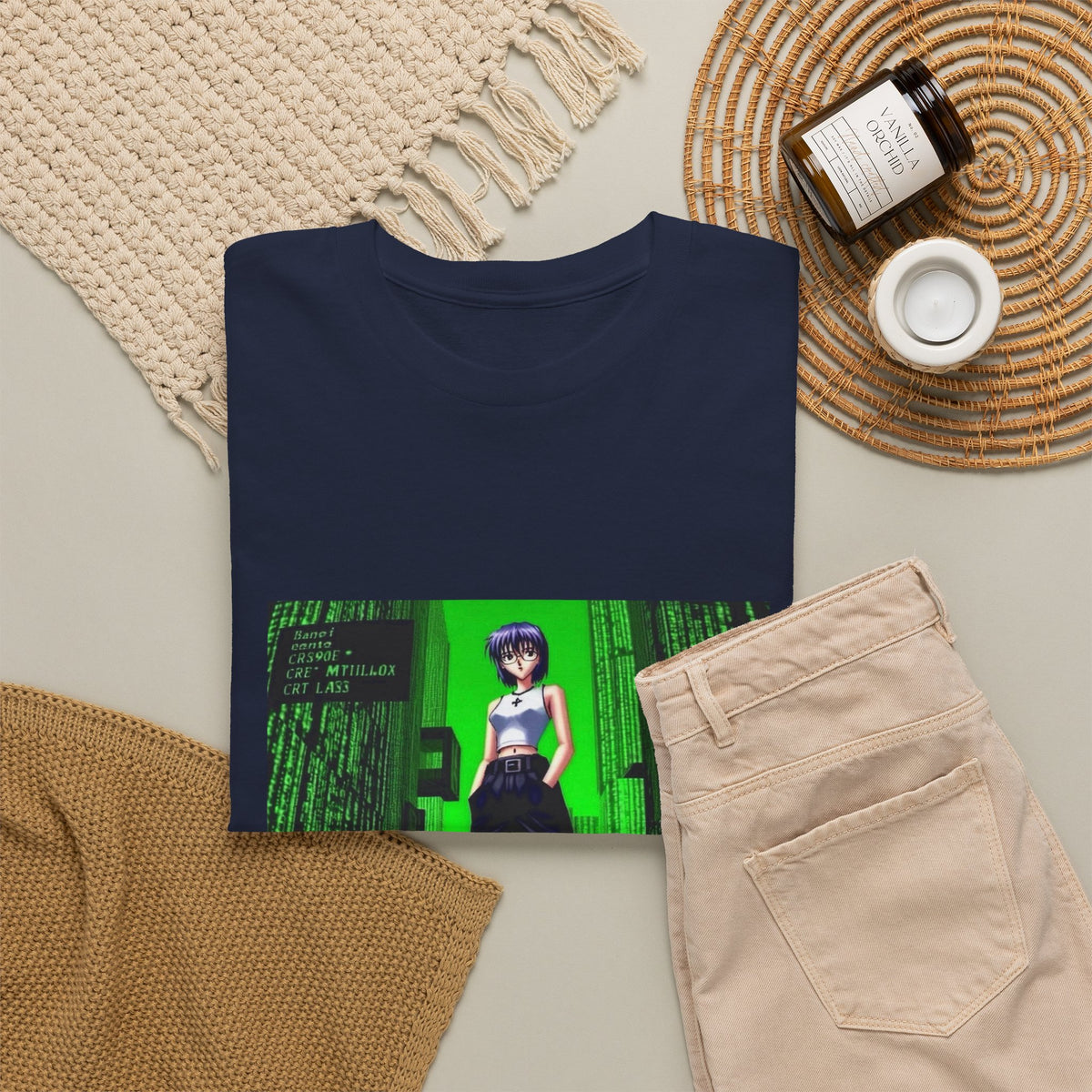 Anime Girl In Matrix Code City