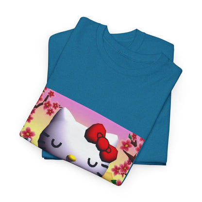 Kitty Meditating and Flipping Bird Tee