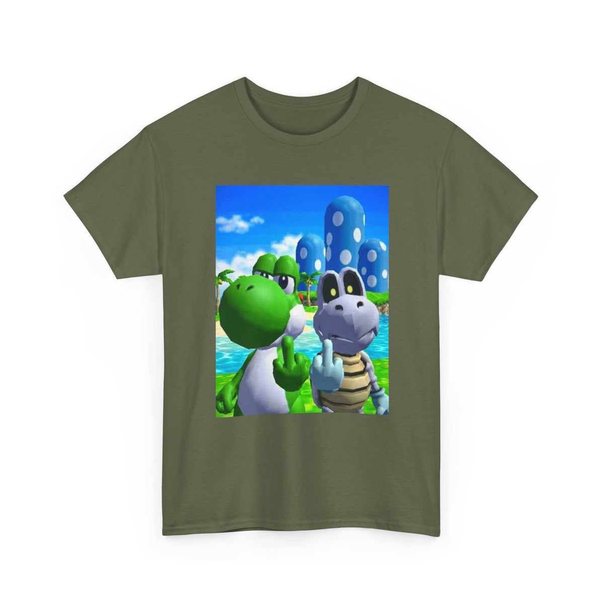 Yoshi and Dry Bones Flipping The Bird Tee (Design 4)