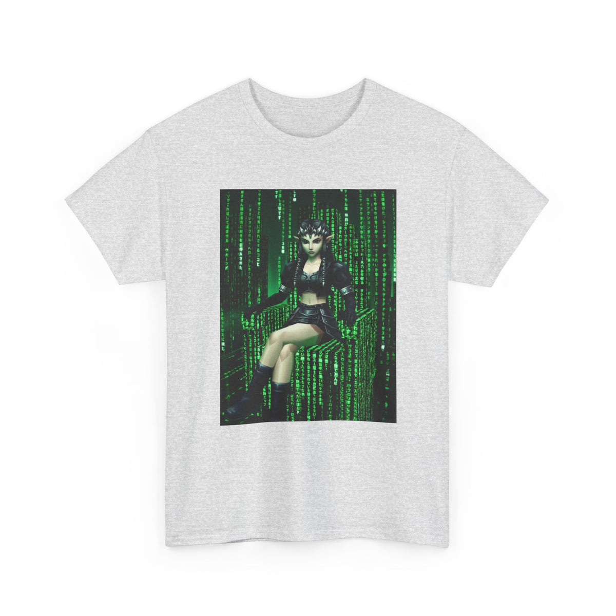 Cyberpunk Elf Queen In The Matrix City Tee
