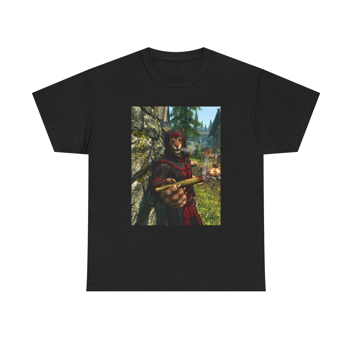 Khajiit Smoking Blunt In Skyrim Tee