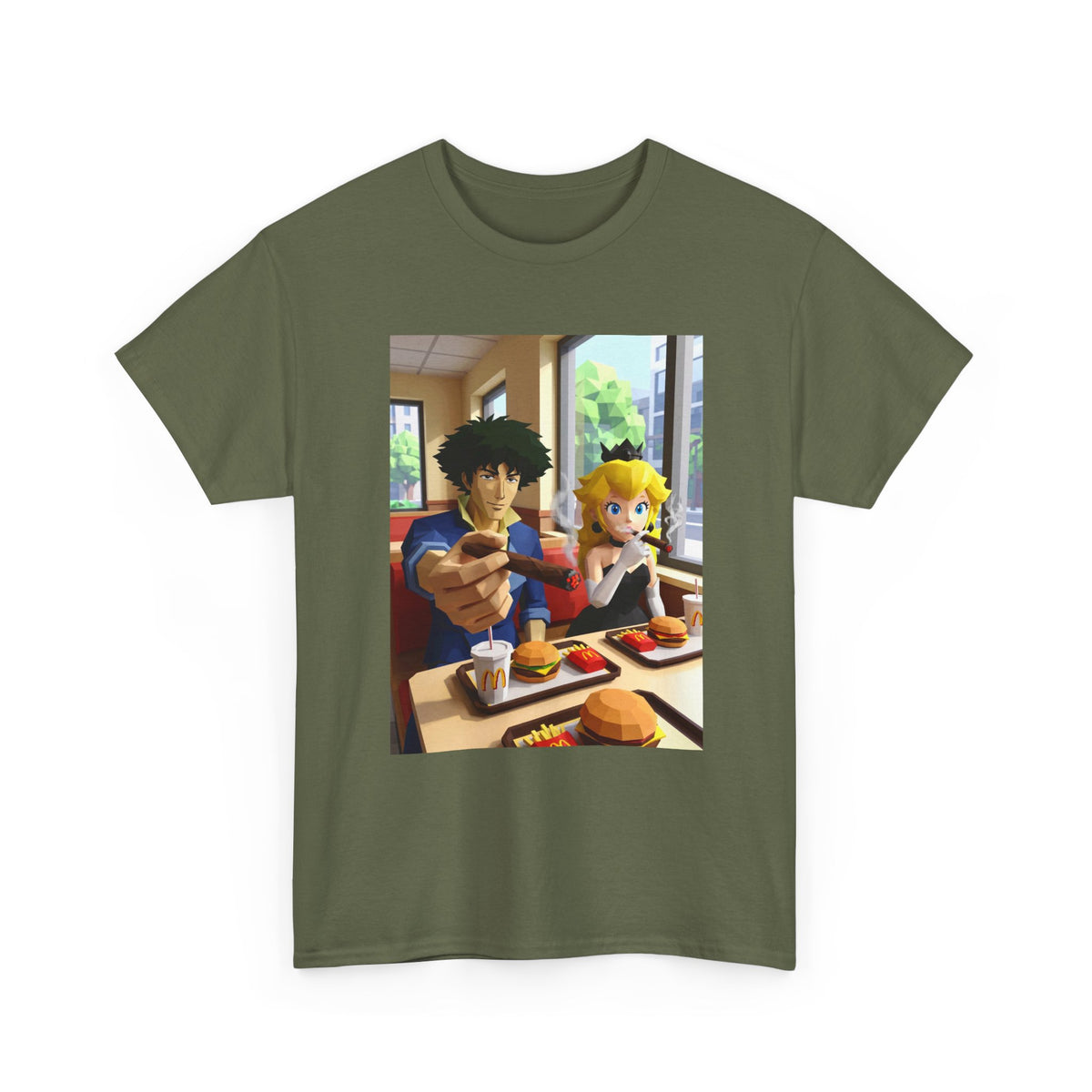 Spike and Princess Peach Smoking Cigars Tee