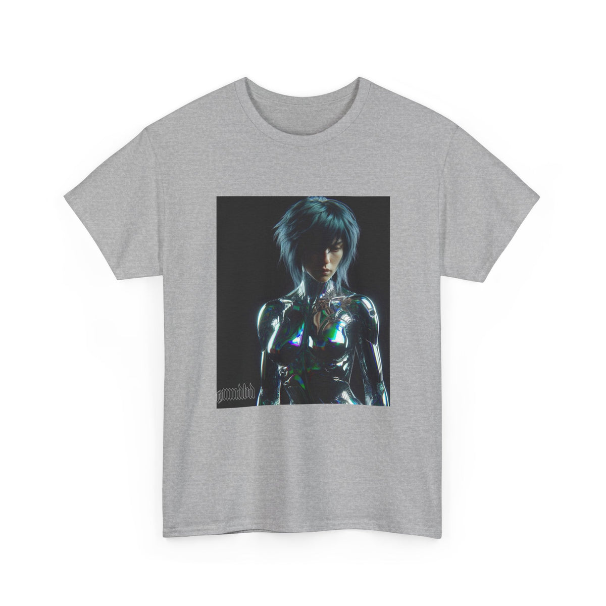 Chrome Cybernetic Woman Contemplating