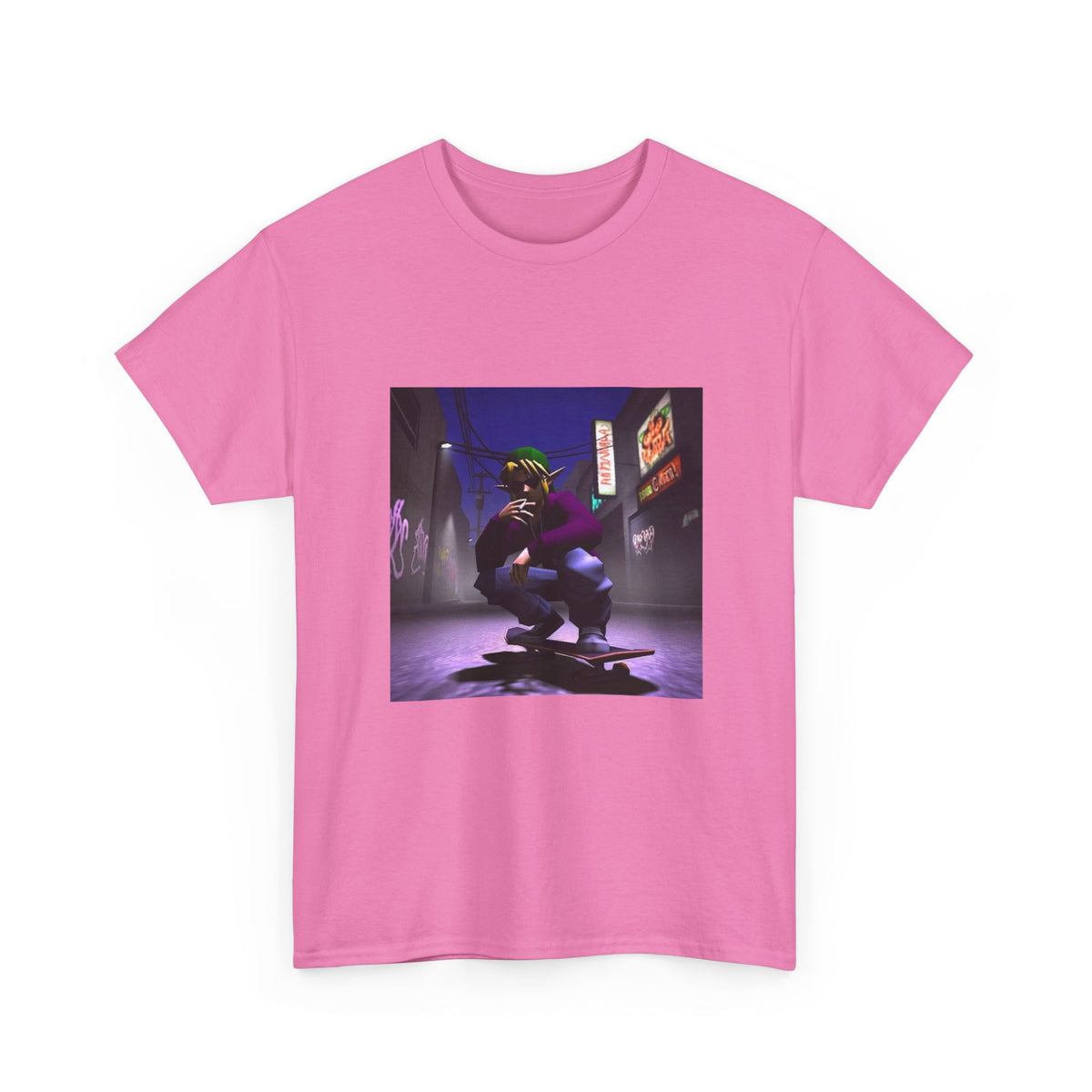 Skater Link Smoking In Neon Alley Tee (Design 8)